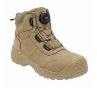STANLEY Harrigan Men's Waterproof, Leather, FitGo Lace, Steel Plate, Steel Toe, Safety Work Boot, Stone, UK9