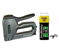 STANLEY Heavy Duty Staple Gun/Brad Nailer, 0-TR250 & Stanley 1-TRA709T 14mm Heavy-Duty Staple (1000 Pieces), Yellow