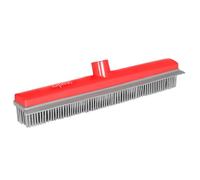 Stanley Home Products Rubber Broom - for Carpets Floors Stairs Upholstery - Electrostatic Action Removes Pet Hair Lint Fuzz Dirt Particles - Built-in Squeegee Tackles Wet Messes (Broom Head)