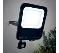 Stanley Ik10 Black Mains-Powered Cool Daylight Outdoor Led Pir Floodlight 16500Lm