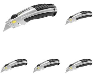 STANLEY Instantchange Retractable Blade Heavy Duty Utility Knife with Interlocking Nose Design and Quick Blade Change 0-10-788 (Pack of 5)