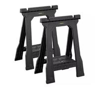 Stanley Junior Folding Sawhorse (Twin Pack). Maximum load weight: 362 kg Material: Plastic Product colour: Black. Width: 571 mm Depth: 370 mm Height (max): 79.5 cm. Number of products included: 2 pc(s