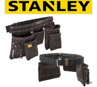 Stanley Leather Tool Belt 11 Pocket Hammer Loop Apron STST1-80113 Heavy Duty