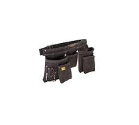 STANLEY Leather Tool Belt Pouch Apron, Multi-Pockets Storage Organiser, Hammer Loop, STST1-80113