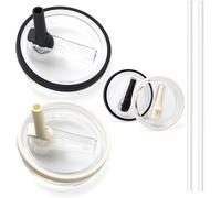 Stanley Lid Replacement 40 oz no Spill Lid Leak Proof Spill Proof Cup Lid Stanley Quencher Cup Lid Accessories (Black&Ivory White)