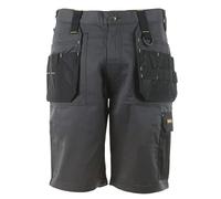 STANLEY Lincoln Men's Holster Pocket, Poly Cotton, Regular Fit Work Shorts, Grey, W38