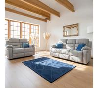 Stanley Manual Recliner Sofa Set - Grey Fabric - 3+2 Seater
