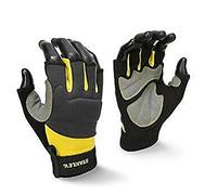 Stanley Men Sy640l Fingerless performance Glove, Gray/Black/Yellow, L Pack of 2 UK