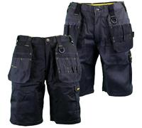 Stanley Mens Work Utility/Multi Pocket Cargo Shorts - Grey/Black - 34 In