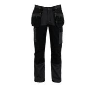 Stanley Oslo Men's Stretch, Rip-Stop, Holster Pocket, Utility Cargo Work Trousers, Grey/Black, W32/L31