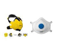 Stanley P3 Dust Mask, Reusable Respirator Mask with Face-Fit-Check Technology & Maximum 99.99% & JSP M632 FFP3moulded Disposable Dustmask (Box of 10) One Size suitable for Construction