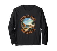 Stanley Park Vancouver Canada Distressed Circle Long Sleeve T-Shirt