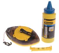 Stanley STA047465 Power Winder 30 Metre Chalk Line 113g Chalk & Level 0-47-465
