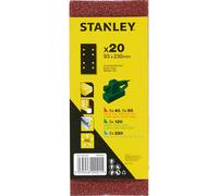 Stanley Punched Clip On 1/3 Sanding Sheets 93mm x 230mm Assorted Pack of 20
