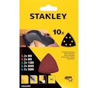 Stanley Punched Hook and Loop Detail Sander Sheets 93mm x 93mm Assorted Pack of 10