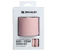 Stanley Quencher Boot and Straw Cover Cap | Anti-Slip Silicone Protector for 14 oz Tumbler with Handle | Accessory Set for Stainless Steel Drinking Cup | BPA-Free | Pink Dusk