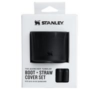 STANLEY Quencher Boot and Straw Cover Cap | Anti-Slip Silicone Protector for 20 & 30 oz Tumbler with Handle | Accessory Set for Stainless Steel Drinking Cup | Black