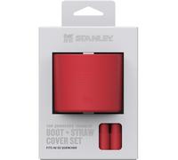 Stanley Quencher Boot and Straw Cover Cap | Anti-Slip Silicone Protector for 40 oz Tumbler with Handle | Accessory Set for Stainless Steel Drinking Cup | BPA-Free | Chili Red
