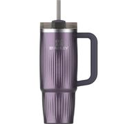 Stanley Quencher H2.0 Cup Mug with Handle and Straw 30oz Flowstate 3 Position Lid Cup Holder Compatible for Travel Insulated Stainless Steel Cup BPA Free Ribbed Wisteria Shine