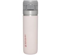 Stanley Quick Flip GO Water Bottle 24 OZ | Push Button Lid | Leakproof & Packable for Travel & Sports | Insulated Stainless Steel | BPA-Free | Rose Qu