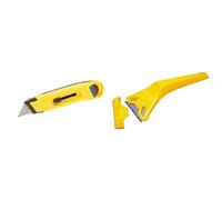STANLEY Retractable Blade Utility Knife 150mm 0-10-088 & 0-28-590 593OC Plastic Window Scraper Compatible with Plastic