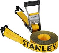 STANLEY S10000J Black/Yellow 2" x 27' Ratchet Strap with Double J-Hooks - 3,333 LBS Safe Working Load / 10,000 LBS Break Strength