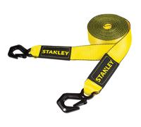 STANLEY S1051 Black/Yellow 2"""" x 20' Heavy-Duty Tow Strap with Tri-Hook - 3 000 lb Working Load / 9 000 lb Break Strength