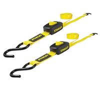 Stanley S2001 Enclosed Cambuckle Tie Down Strap - 2 Pack (1 in. x 10 ft.) 1,200 LB. Break Strength Black/Yellow