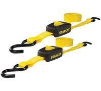 Stanley Tie-Down Strap S2001 – Enclosed Cam-Buckle, 1 in x 10 ft, 1,200 lb, 2 Pack (Black/Yellow)