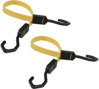 STANLEY S300324 Black/Yellow 24" Premium Flat Bungee Cord Straps, 2 Pack