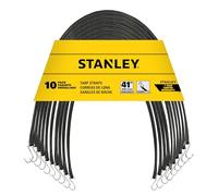STANLEY S300441 Black 41" All-Weather Rubber Bungee Cords with S-Hooks for Securing Tarps, Flatbed Hauler and Boat Covers, Storage, and Cargo, 10 Pack
