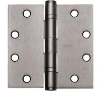 Stanley Security FBB179426D 4"""" x 4"""" Steel Full Mortise Ball Bearing Standard Weight Square Corner Hinge # 068261 Satin Chrome Finish