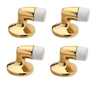 Stanley Set of 4 Floor Door Stop Brass Home Design, Brass, Rubber,Doorstop, Gold, N215-822, V1939, Durable, Floor Screwed, Floor Fitted