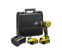 STANLEY SFMCD721M2K-QW Taladro Percutor Brushless V20 Li-ion 18v 80nm, Portadrill Bits Metalico 13mm, 14 + 1 Posiciones De Par De Apriete, 2 Velocidades 0-600/2.100 RPM, 0-10.200/35.700 Ipm