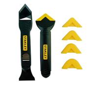 Stanley Silicone Trowel Set - Silicone Caulking Tool Caulk Remover, Silicone Sealant Scraper and Finishing Tool for Smooth Sealant Lines with Exchangable Heads, 1 Pack