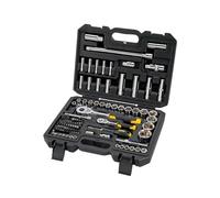 Stanley - Socket Set - 1 Ratchet 72 Teeth ¼'' - 1 Ratchet 72 Teeth ½'' - 41 Screw bits - Set of 96 PCS - STMT17379-1 Black