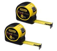 Stanley Sta033728 8M Tape Measure 3 Rivet Metric Only 0-33-728 Twin Pack