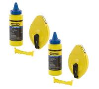 Stanley Sta047443 30M Chalk Line, Chalk Refill And Line Level 0-47-443 Twin Pack