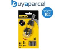 Stanley STA066358 Ratcheting Stubby Screwdriver Bit Set Phillips / Pozi 0-66-358