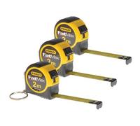 Stanley Sta133856 3 X Key Ring Tape Measures 2M Metres Triple Pack 1-33-856