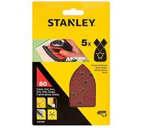 STANLEY STA31004-XJ Quick Fit Sanding Sheets for Black+Decker Mouse, 80G, Pack of 5