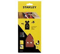 Stanley STA31467-XJ sandpaper assortment (consisting of K60, K80, 2 x K120, 1 x K180, with Velcrofix, suitable for various Black+Decker multi-sanders, 5 pieces), brown