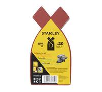 STANLEY STA32452-QZ 20 Hojas De Sandpaper para Multisandpaperdora. Grano Surtido for DIYers & Professionals, Made for Cutting and Finishing Jobs, 20-piece Set