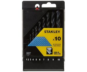 STANLEY STA56030-QZ 10 Piece High Speed Steel Metal Drill Bit Set, Includes 1mm, 2mm, 3mm, 4mm, 5mm, 6mm, 7mm, 8mm, 9mm, 10mm