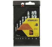 STANLEY STA56040-QZ 8 Piece Masonry Drill Bit Set, Includes 3 mm, 4 mm, 5 mm, 6 mm, 7 mm, 8 mm, 9 mm, 10 mm