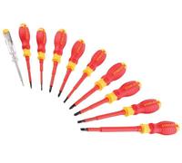 Stanley FatMax VDE Insulated Phillips, Pozi & Slotted Screwdriver Set, 10 Piece