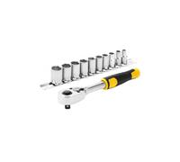 STANLEY STMT82666-0 Juego de trinquete 1/4" 72 dientes, Multicolored, 11 Pièces