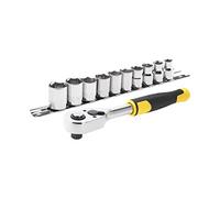 STANLEY STMT82670-0 Set De Trinquete 3/8" 72 Teeth for DIYers & Professionals, Ideal for Repair, Installation and Workshop tasks, 11-piece Set