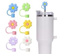 Stanley Straw Covers - 6 Mixed Flower Straw Tops for 30oz & 40oz Lids, Party Presents
