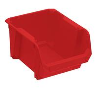 Stanley STST82736-1 Storage Boxes #2 Red Impact Resistant Polypropylene Stackable Wall Mounted Ideal for Storage of Small Items, Tools, Accessories, etc.